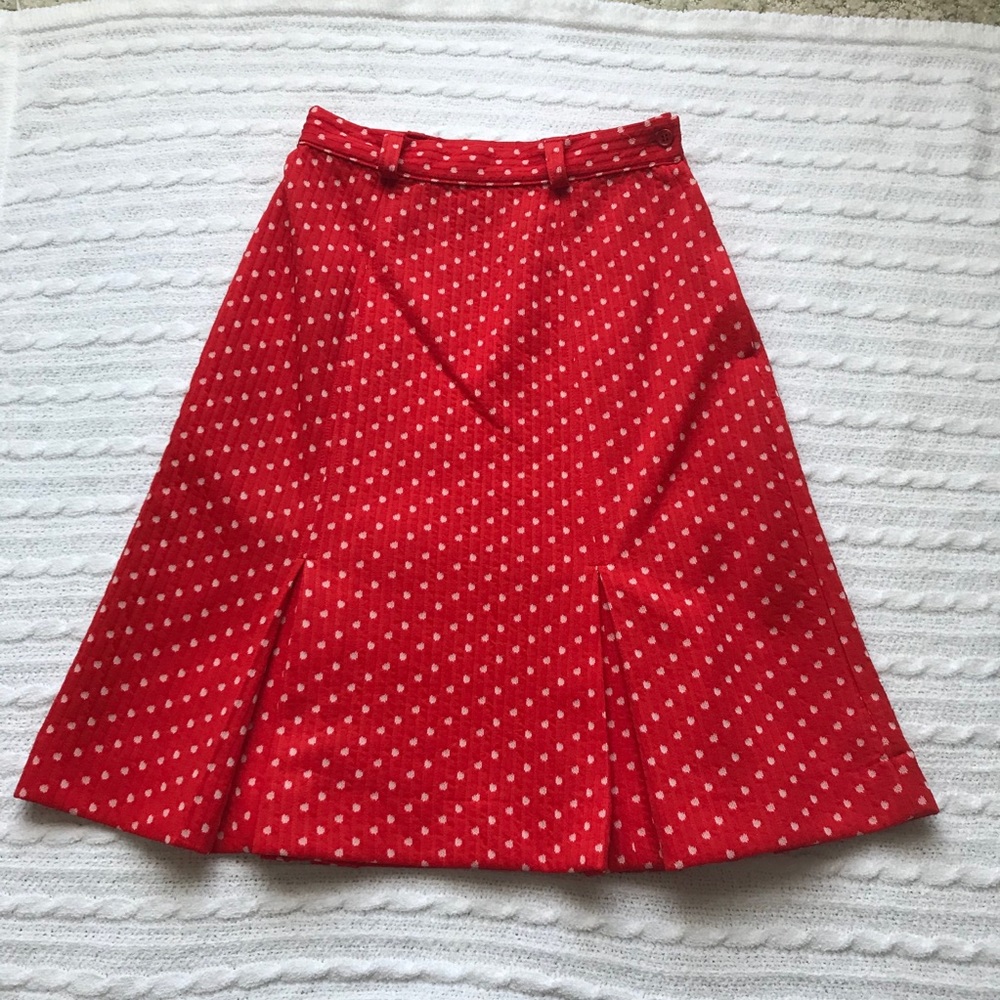 Polka Dot Vintage Knee Length Skirt